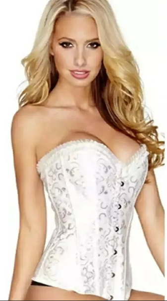 Corset Floral Print Sujetador Blanco + Hilo