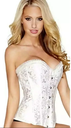 Corset Floral Print Sujetador Blanco + Hilo